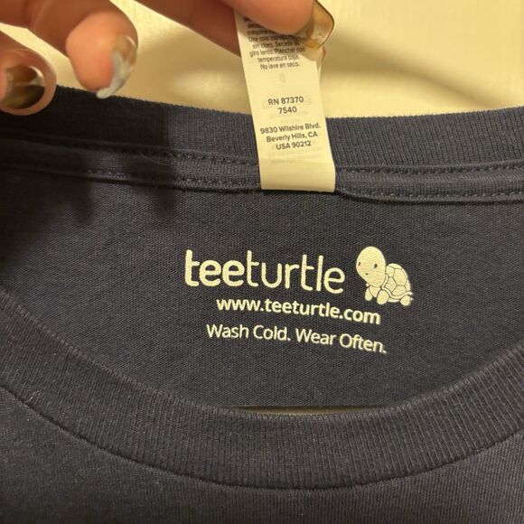 TeeTurtle Long Sleeve Cotton Origami Dinosaur Graphic Tee Size L - Picture 3 of 6